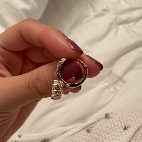 Jordan Road - Luv 18K-Gold-Plated & Cubic Zirconia Heart Drop Earrings - NWOT - Picture 4 of 6